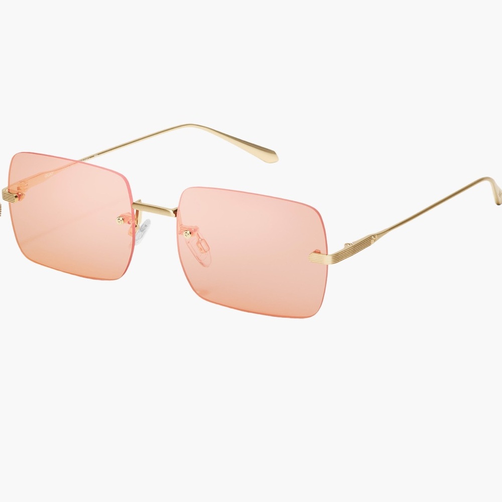 Quay Australia TTYL Rimless Square Rectangle Sunglasses - Picture 2 of 4